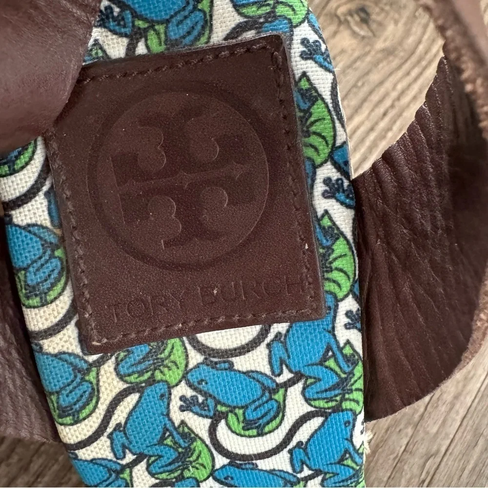 Tory Burch Frog & Lilypad Print Espadrilles Size 9